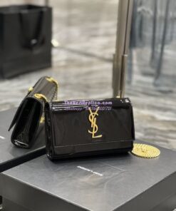 Replica YSL Saint Laurent Kate small chain bag in Patent Calfskin 469390 Black 2