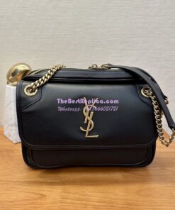 Replica YSL Saint Laurent Niki Camera Bag In Smooth Leather 712520 Black 2