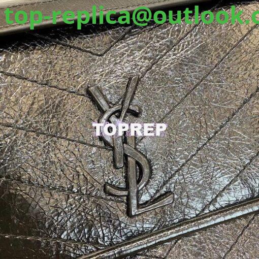 Replica YSL Saint Laurent Niki Chain Bag In Vintage Crinkled Leather Black 498894 5