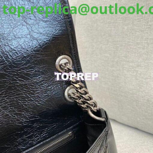 Replica YSL Saint Laurent Niki Chain Bag In Vintage Crinkled Leather Black 498894 8