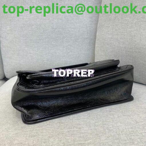 Replica YSL Saint Laurent Niki Chain Bag In Vintage Crinkled Leather Black 498894 12