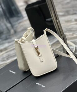 Replica YSL Saint Laurent Le 5 à 7 mini vertical in white vegetable-tanned leather 735214 2