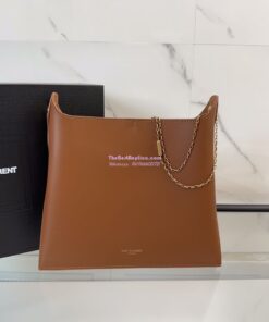 Replica YSL Saint Laurent Liane Elegant Leather Shoulder Bag 804483 brown