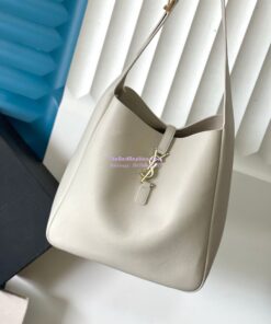 Replica YSL Saint Laurent Le 5 À 7 Supple Large In Grained Leather 753837 Blanc