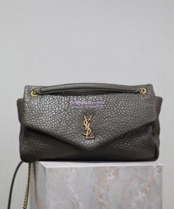 Replica Saint Laurent YSL Large Calypso In Grained Lambskin 777399 dark green