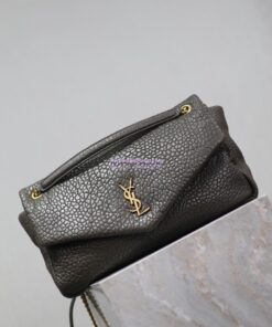 Replica Saint Laurent YSL Large Calypso In Grained Lambskin 777399 dark green 2