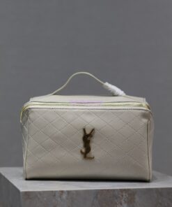 Replica Saint Laurent YSL Gaby Vanity Case In Quilted Lambskin 7531711 Blanc