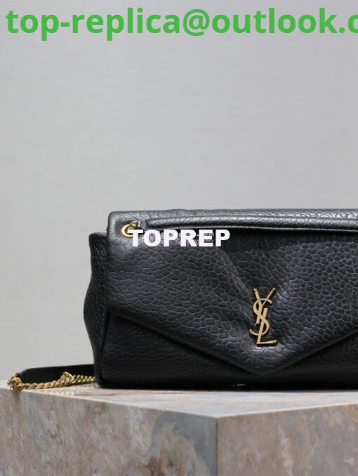 Replica Saint Laurent YSL Large Calypso In Grained Lambskin 777399 black 3