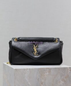 Replica Saint Laurent YSL Calypso In Grained Lambskin 734153 Black