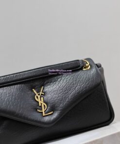 Replica Saint Laurent YSL Calypso In Grained Lambskin 734153 Black 2