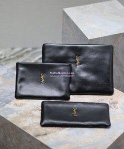 Replica Saint Laurent YSL Calypso Pouch In Lambskin S/L 765025 778943 Black