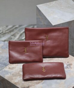 Replica Saint Laurent YSL Calypso Pouch In Lambskin S/L 765025 778943 Rouge Merlot