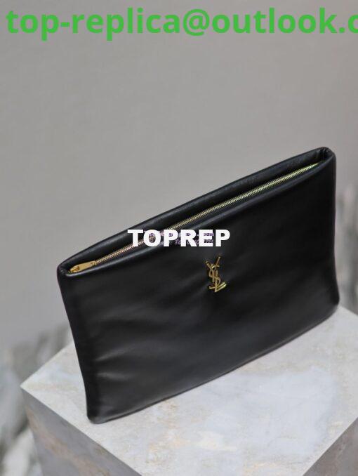 Replica Saint Laurent YSL Calypso Pouch In Lambskin S/L 765025 778943 Black 14