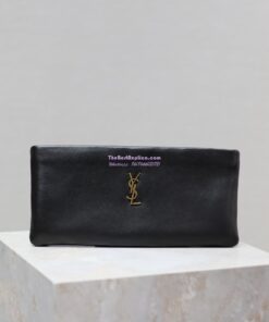 Replica Saint Laurent YSL Calypso Long Pouch In Lambskin 774062 Black