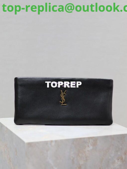 Replica Saint Laurent YSL Calypso Long Pouch In Lambskin 774062 Black