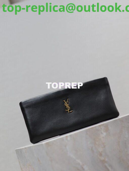 Replica Saint Laurent YSL Calypso Long Pouch In Lambskin 774062 Black 3