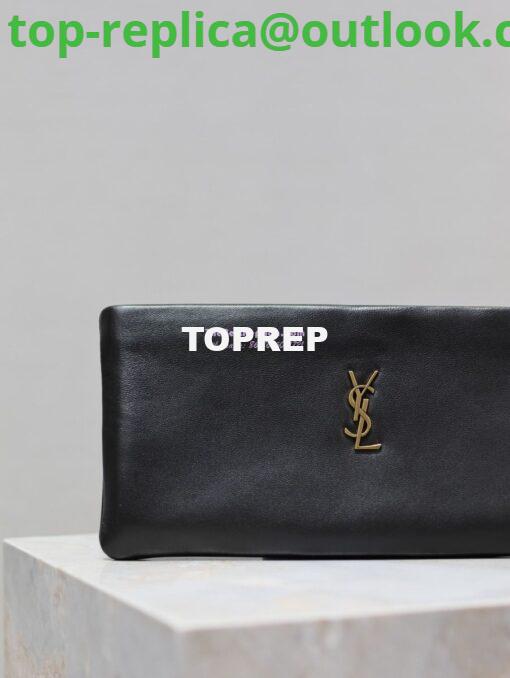 Replica Saint Laurent YSL Calypso Long Pouch In Lambskin 774062 Black 5