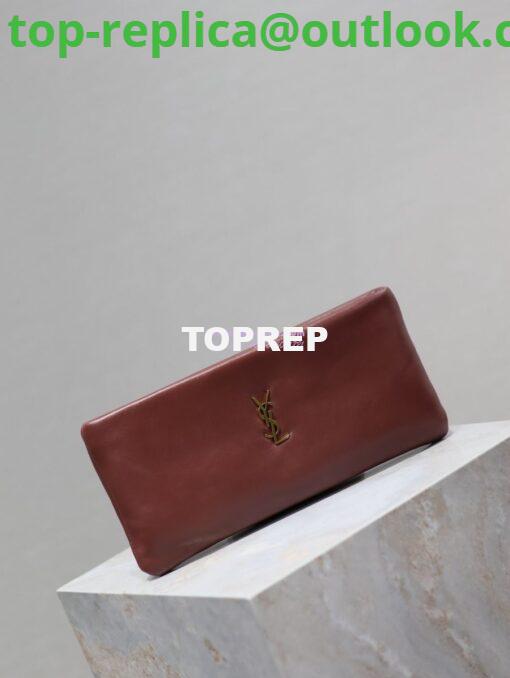 Replica Saint Laurent YSL Calypso Long Pouch In Lambskin 774062 Rouge Merlot 2