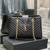 Replica YSL Saint Laurent Cassandre Shopper Bag in Grained Calfskin 668900 Black 15