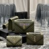 Replica Ysl Envelope Small Bag In Mix Matelasse Grain De Poudre Embossed Leather 526286 White Ghw 12