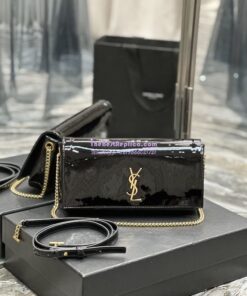 Replica YSL Saint Laurent Kate 99 Chain Bag In Quilted Patent Calfskin 6606181 Black