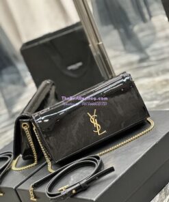 Replica YSL Saint Laurent Kate 99 Chain Bag In Quilted Patent Calfskin 6606181 Black 2