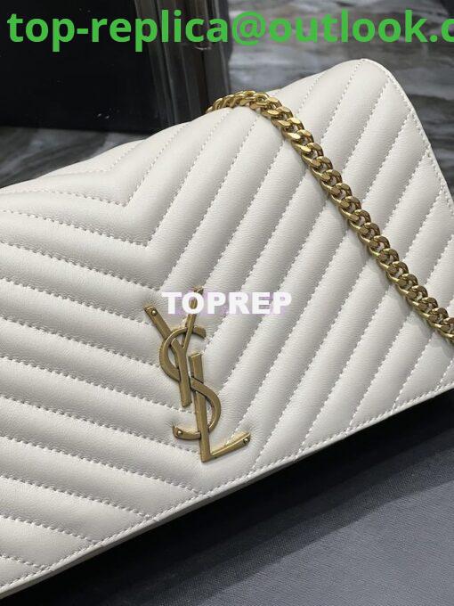 Replica YSL Saint Laurent Kate 99 Chain Bag In Quilted Lambskin 6606181 White 5