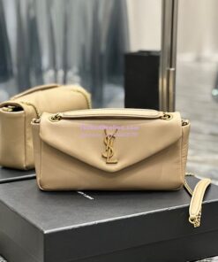 Replica Saint Laurent YSL Calypso In Lambskin 734153 Beige 2