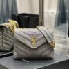 Replica YSL Saint Laurent Medium Loulou Bag In Grey "Y" Matelassé Leather 459749 16