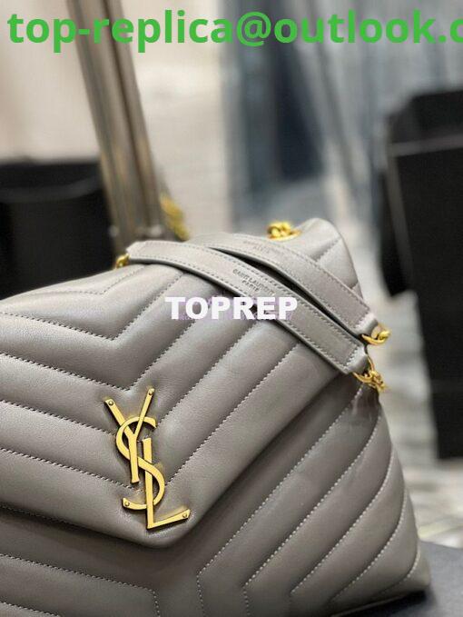 Replica YSL Saint Laurent Medium Loulou Bag In Grey "Y" Matelassé Leather 459749 5