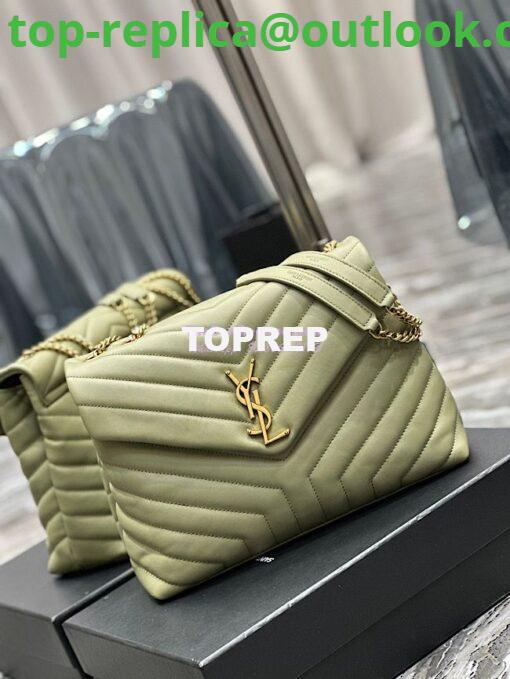 Replica YSL Saint Laurent Medium Loulou Bag In Green "Y" Matelassé Leather 459749 3