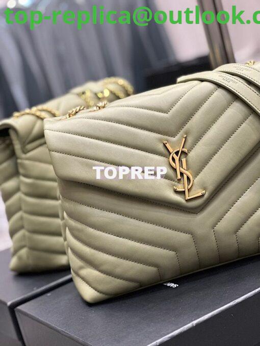 Replica YSL Saint Laurent Medium Loulou Bag In Green "Y" Matelassé Leather 459749 8