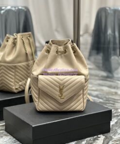 Replica YSL Saint Laurent Joe Backpack In Lambskin 672609 Sea Salt