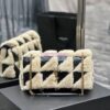 Replica YSL Saint Laurent Jamie Giant Chain Bag "Carré Rive Gauche" In Suede And Shearling Patchwork 712316 Natural Beige And Noir 15