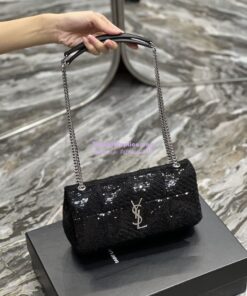 Replica YSL Saint Laurent Jamie Medium Chain Bag "Carré Rive Gauche" In Sequins And Sequined Tweed 515821