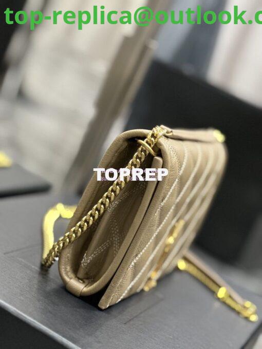 Replica YSL Saint Laurent Becky Chain Wallet In Diamond-quilted Lambskin 5850311 Beige 5