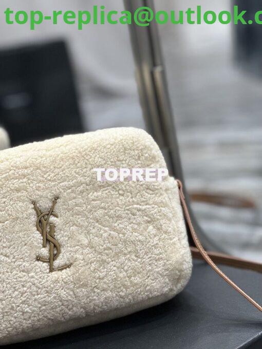 Replica YSL Saint Laurent Lou Camera Bag In Merino Shearling 612544 Natural 6