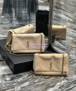 Replica YSL Saint Laurent Kate Medium Reversible In Suede And Smooth Leather 553804 Rosy Sand 2