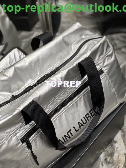 Replica YSL Saint Laurent Nuxx Duffle In Metallized Nylon 581374 Platinum 5