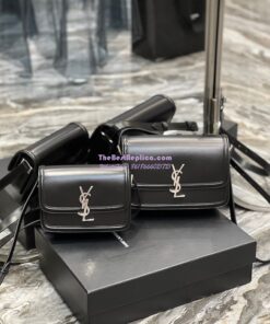 Replica YSL Saint Laurent Solferino Soft Satchel In Box Leather 635025 Black Silver Hardware