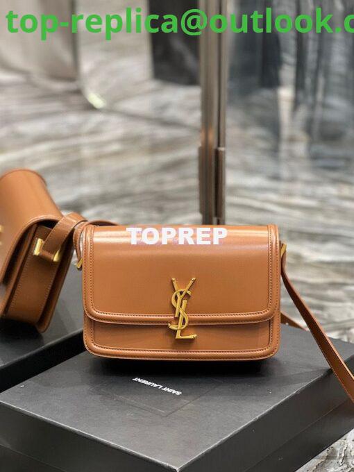 Replica YSL Saint Laurent Solferino Soft Satchel In Box Leather 635025 Dark Honey 15