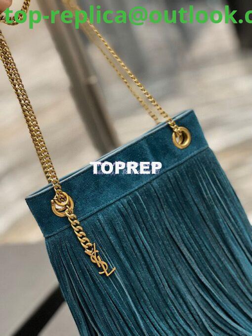 Replica YSL Saint Laurent Grace Small Chain Bag In Suede 6337530 Sea Turquoise 3