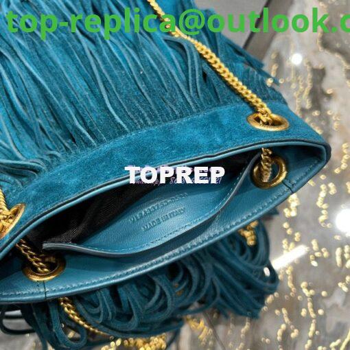 Replica YSL Saint Laurent Grace Small Chain Bag In Suede 6337530 Sea Turquoise 10