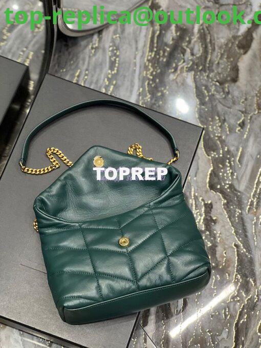 Replica YSL Saint Laurent Mini Loulou Puffer Toy Bag In Quilted Lambskin Dark Green 5