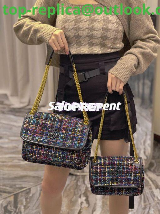 Replica YSL Saint Laurent Niki Multicolour Tweed Small Medium Shoulder Bag 633158 3