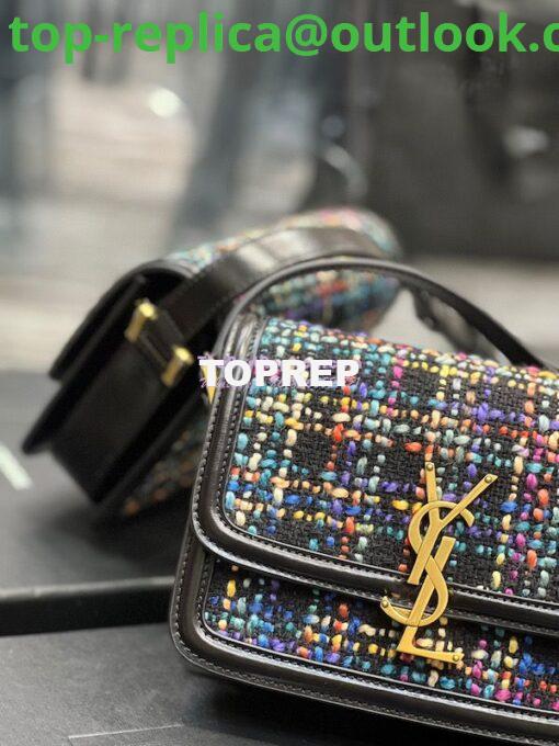 Replica YSL Saint Laurent Solferino Soft Satchel In Multicolour Tweed 635025 5