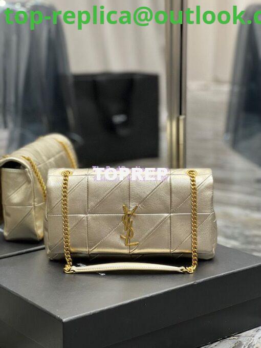 Replica YSL Saint Laurent Jamie Medium Chain Bag "Carré Rive Gauche" In Lambskin 515821 Metallic Gold