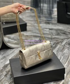 Replica YSL Saint Laurent Jamie Medium Chain Bag "Carré Rive Gauche" In Lambskin 515821 Metallic Gold 2