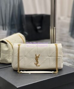 Replica YSL Saint Laurent Jamie Medium Chain Bag "Carré Rive Gauche" In Lambskin 515821 Blanc