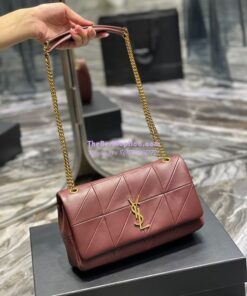 Replica YSL Saint Laurent Jamie Medium Chain Bag "Carré Rive Gauche" In Lambskin 515821 Wine